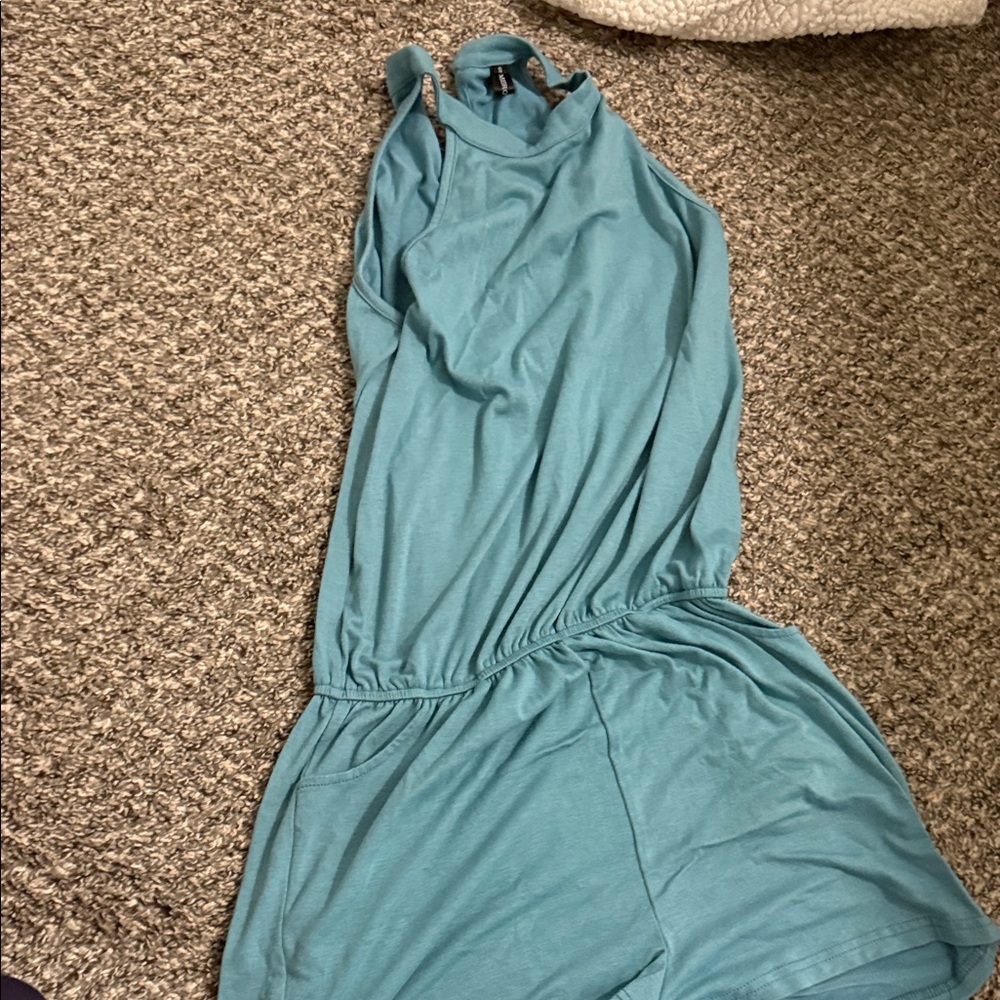 Teal Sleeveless Romper